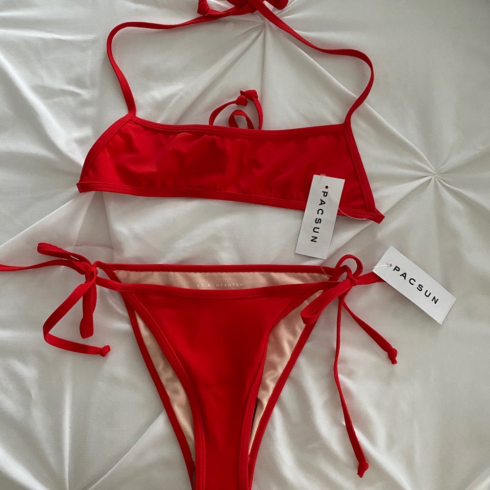 PacSun Red String Bikini Set